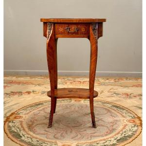 Marquetry Salon Table Louis XV Style Circa 1930