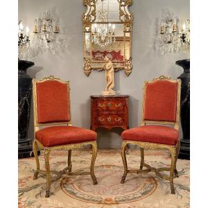 Pair Of Regence Style Chairs From The XIXth Century Around 1870