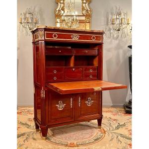 Etienne Levasseur, Secretary In Stamped Mahogany, Louis XVI Period Circa 1770