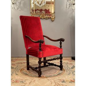 Louis XIV Period Walnut Armchair 17th Century