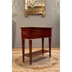 Maurice Hirsch, Louis XVI Style Mahogany Planter Stamped Around 1950