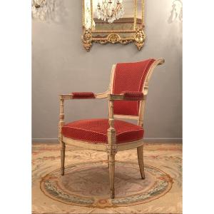 Directoire Period Lacquered Wood Cabriolet Armchair Circa 1795