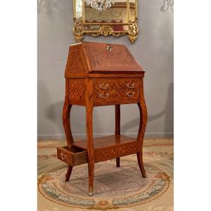 Small Secretaire, Louis XV Style Lady's Desk, Stamped, Faubourg Work Circa 1900