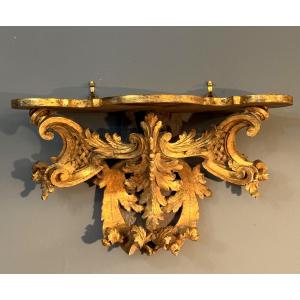 Louis XV Style Giltwood Wall Console, 19th Century.