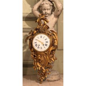 Gilt Bronze Cartel Clock In The Louis XV Style, 19th Century 