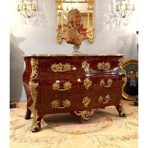 Louis XV Period Marquetry Commode In The Shape Of A Tomb, Circa 1740