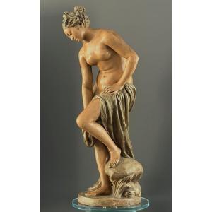 After Christophe Gabriel Allegrain, Sculpture Venus At The Bath, 19th Century