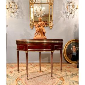 Mahogany Half Moon System Table, Louis XVI Period, Circa 1780