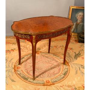 Dlg Linke, Louis XV Style Marquetry Middle Table, Circa 1900