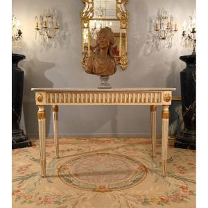 Lacquered Wood Console d'Applique In The Louis XVI Style, Late 18th Century.