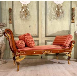 Dlg Jacob Desmalter, Méridienne Repos Bed Mahogany Empire Style 19th Century