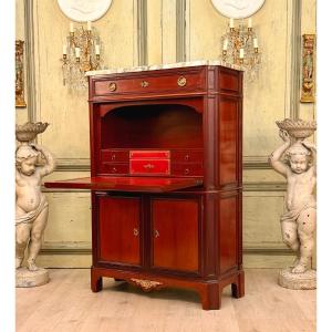 Mailfert, Mahogany Secretary Stamped In The Louis XVI Style, About 1900