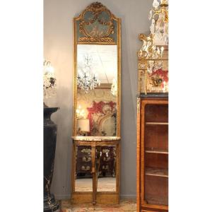 Gilded Wood Trumeau, Louis XVI Style, Napoleon III Period