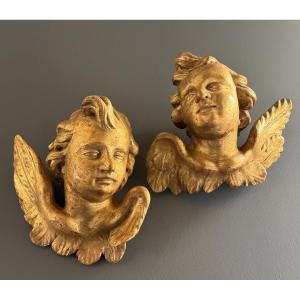 Pair Of Carved And Gilded Wood Putti, Late 18th Century