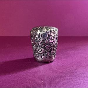 Silver Umbrella Pommel, French Work For The Oriental Market. XIX Ith Century.