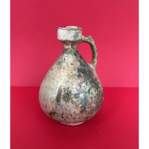 Iridescent Enameled Piriform Pitcher In Persian Ceramic Nishapour Period 12th Century