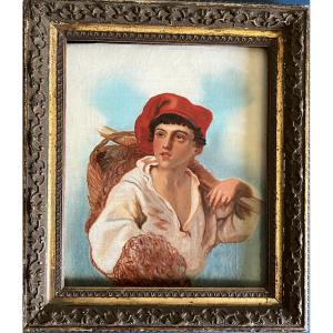 The Neapolitan Fisherman, Oil On Canvas Signature To Decipher End Of 19th Century