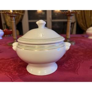 12 Individual Soup Tureens With Lid Signed Bernardaud; Creation Pierre-yves Rochon.