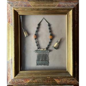 Set Of Quran Holder Necklace And 2 Kohl Vials (or Powder Bulbs) Early 20th Century.