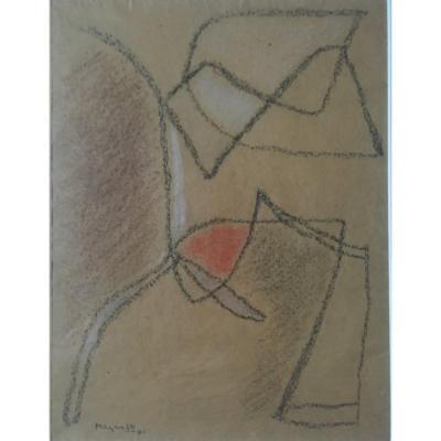 Alberto Magnelli Abstract Composition On Paper Dated 1941