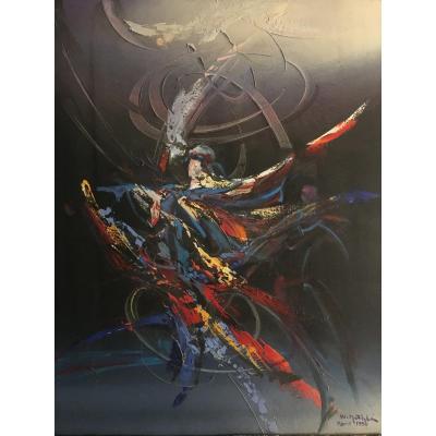 Wajih Nahle Painting Derwich 1990