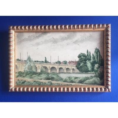 Charles Goguin Watercolor On Cardboard