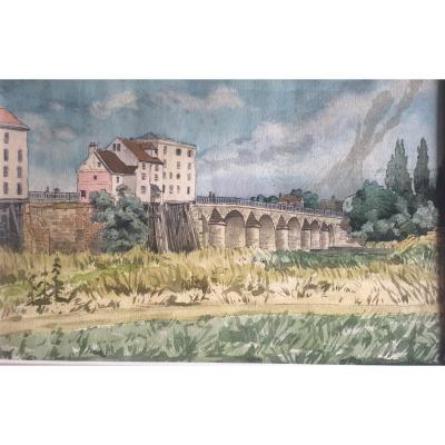 Charles Goguin Watercolor On Paper Drawing