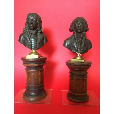 Pair Of Bronze Bust Directoire Period