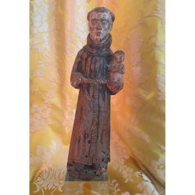 Statute Of Saint Antoine De Padoue. 16 Th / 17 Th Century