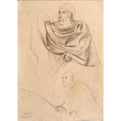 Félix Philippoteaux Drawing Study For A
