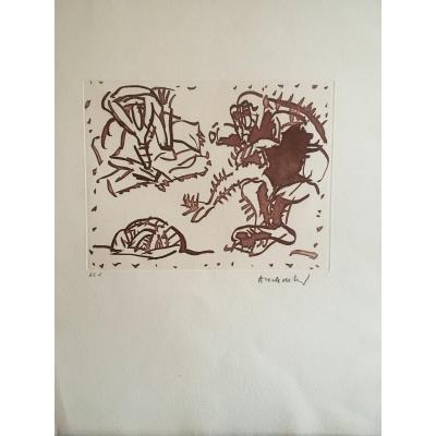 Pierre Alechinsky Lithograph  "poèmes à Voir"