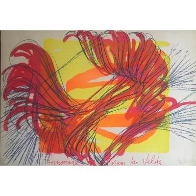 Jean Messagier Lithograph "homage To Bram Van Velde" 1978