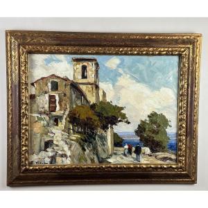 The Old Church Of The Assumption Of Gassin Golfe De Saint-tropez. - Gustave Vidal, 1895-1966