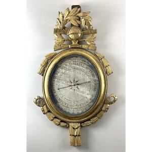 A Louis XVI Giltwood Barometer With Scientific Attributes, Neo-classical, Late 18th Century