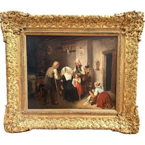 Pierre Duval Le Camus (lisieux 1790 - Saint-cloud 1854), The Visit.  