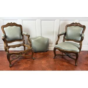 Pair Of Regency Period Armchairs, Circa 1720