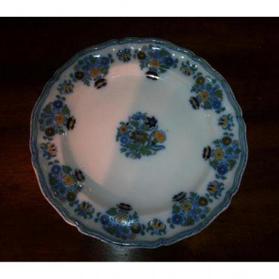 Moustiers Plate Decorated With Flowers Solanaceae