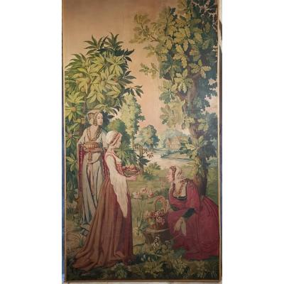 Medieval Life Scene In An Orchard.