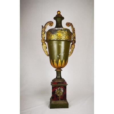 Lyonnaise Fountain In Painted Sheet Metal, Directoire Period, Late 18th Century, Circa An IV