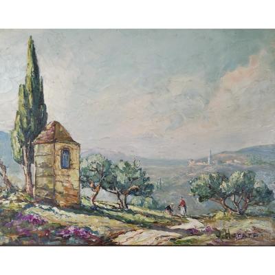 Joseph Hurard 1887-1956 The Priory Of Ste Victoire Notre Dame De Rochefort In Rochefort Du Gard