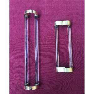 Two Old Pairs Of Luxury Store Door Handles.