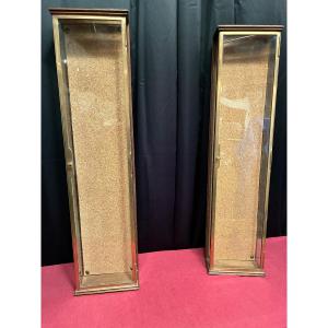 Pair Of Antique Wall-mounted Showcases For A Jewelry Store, Store Or Business.