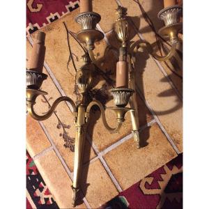 Pair Of Bronze Sconces