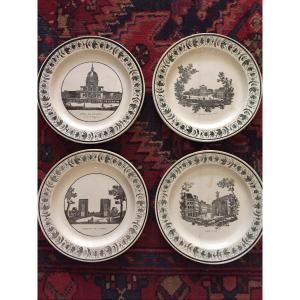 3 Plates With The Monuments Of Paris