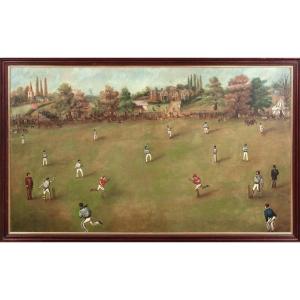 University Cricket Match, 19th Century English School Grand University Cricket Match
