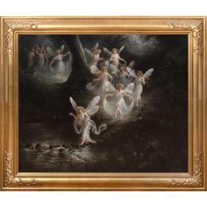 The Enchanted Fairy Garden, 19th Century By Georgie Hobson, English Painter And Illustrator