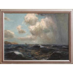 Impending Storm Off The Isle Of Wight, 19th Century By Julius Olsson (1864-1942)
