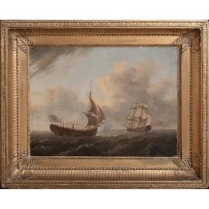 Hms Artois Dismasted And Captured By The Revolutionary, 1794 By Oliver Lemay (1734-1797) 