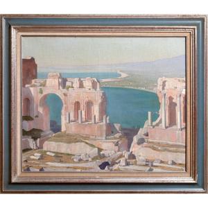 Greek Amphitheater Of Taormina, Sicily, Italy, 19th Century. René Richard (1895-1982)  
