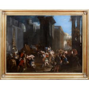 The Abduction Of Hélène De Troie, 17th Century Francesco Monti (italian, 1646-1712)